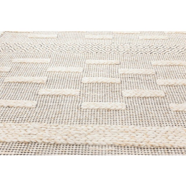 Bauer Collection Geometric Beige Black Handmade Wool by Rug Doris Leslie Blau For Sale - Image 4 of 7