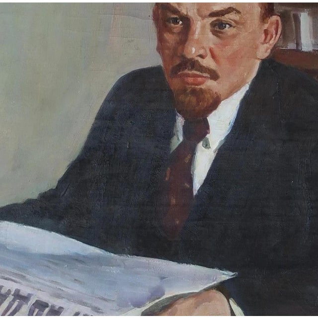 1970s Lenin Portrait Painting, Soviet Art, Ukrainian Artist Krizhevsky 90-90 For Sale - Image 4 of 6
