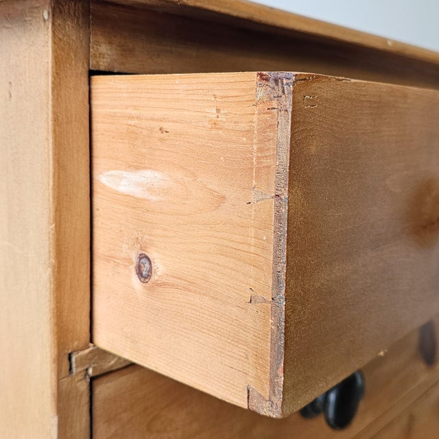 Late 19th Century Antique English Pine Honey Tone Dresser Chest of Drawers - 1870 For Sale - Image 5 of 10