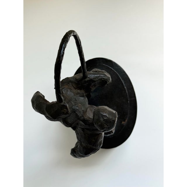 Wood Mid 20th C. Studio Bronze Brutalist Figural Sculpture For Sale - Image 7 of 12