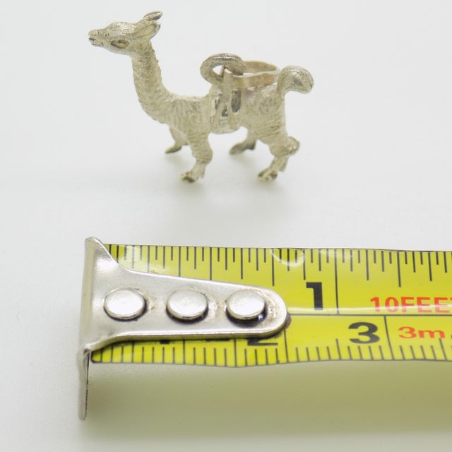 Silver Vintage Italian Handmade Genuine Sterling Silver 925 Llama Lama Charm Pendant For Sale - Image 8 of 8