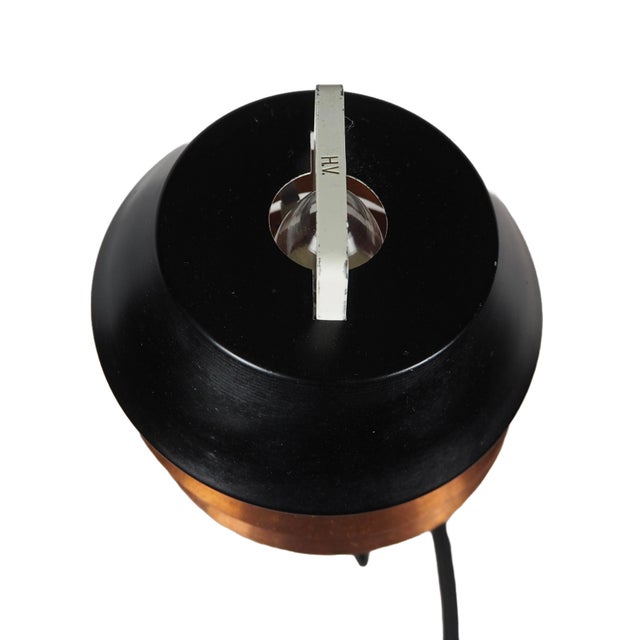Scandinavian Modern Copper Table Lamp with Layered Shade and Tripod Base by Høvik Verk, Norway, 1960s For Sale - Image 4 of 5