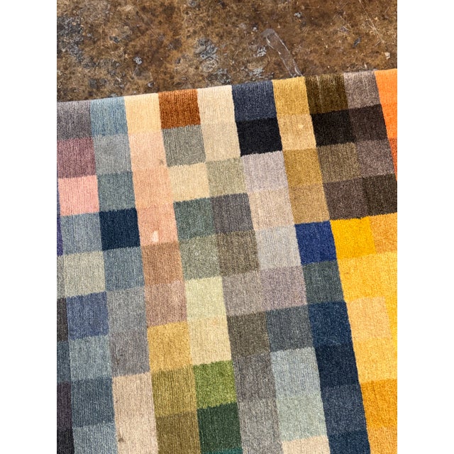 Abstract 2ft 2in × 6ft 8in Elson & Company Color Chart Runner Rug For Sale - Image 3 of 12