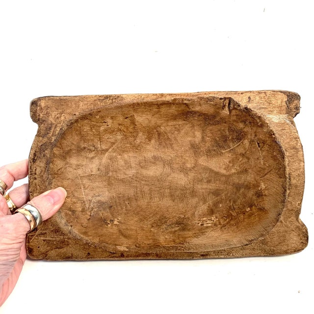 Vintage Hand-Carved Wood Dough Bowls Trenchers- a Pair For Sale In Louisville - Image 6 of 7