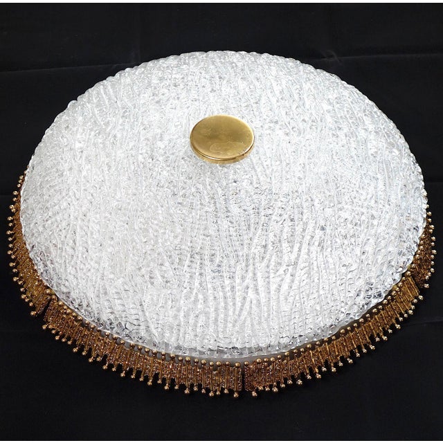 1960s Vintage Ceiling Lamp in Brass and Frosted Glass from Palwa, 1960s For Sale - Image 5 of 9