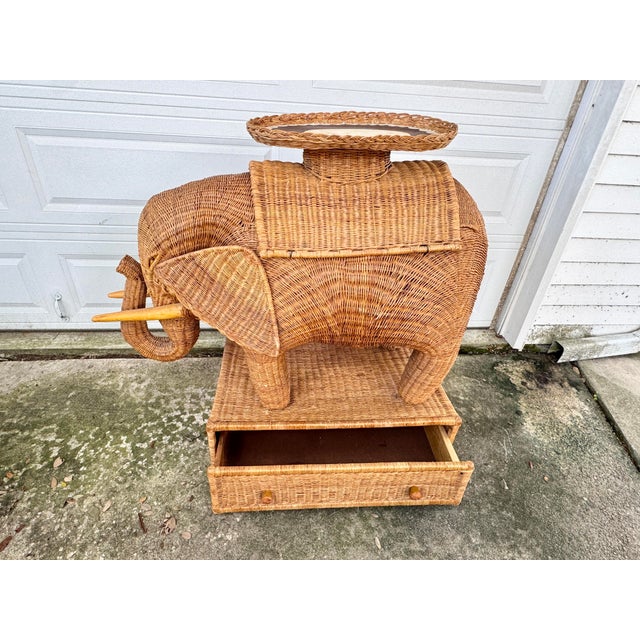 Monumental Vintage Wicker Elephant Bar For Sale - Image 12 of 12