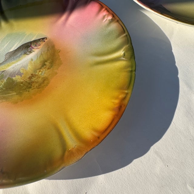 1910s Franz Ant Mehlem Royal Bonn Fish Plates- Set of 4 For Sale - Image 16 of 18