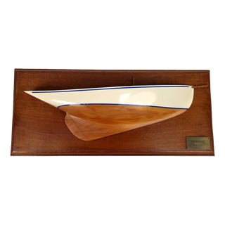Handcrafted Half-Model of the Le Dourduff-en-Mer Decorative Boat Half Hull Plaque, 1990s For Sale