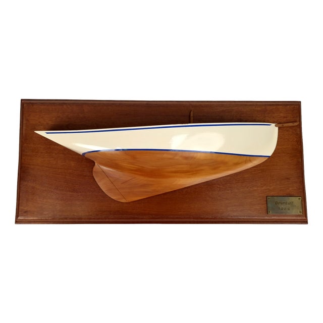 Handcrafted Half-Model of the Le Dourduff-en-Mer Decorative Boat Half Hull Plaque, 1990s For Sale
