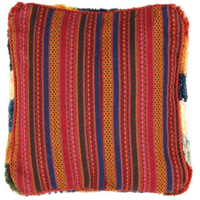 This Gabbeh pillow is made of high-quality LAMBS WOOL The piece was crafted with good workmanship. Gabbeh rugs are made by...