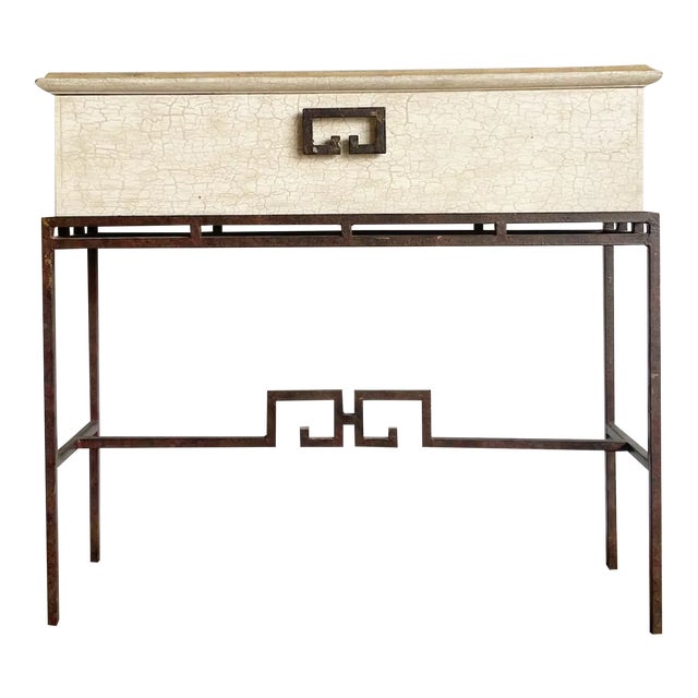 Vintage Chinoiserie Console Table/Storage Chest For Sale