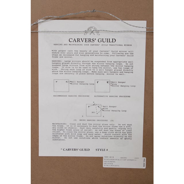 Carvers Guild Oval Giltwood Wall Mirror For Sale - Image 13 of 13