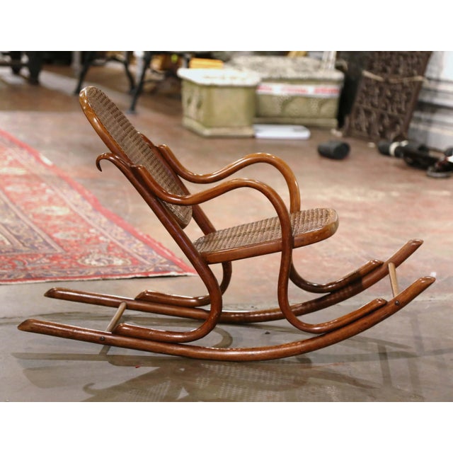 Early 20th Century French Thonet Style Bentwood Child Rocking Chair For Sale In Dallas - Image 6 of 11