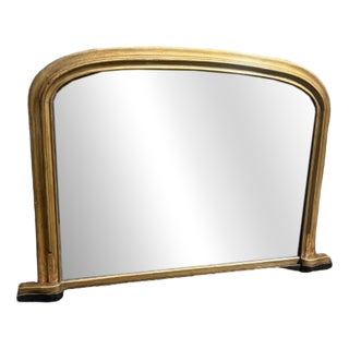 Antique English Gilt Overmantle Mirror, 1800s For Sale