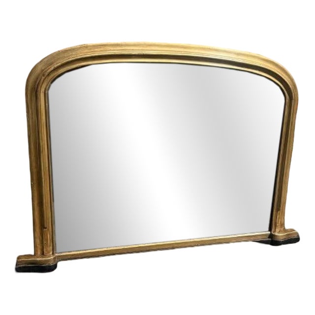 Antique English Gilt Overmantle Mirror, 1800s For Sale