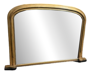 Antique English Gilt Overmantle Mirror, 1800s
