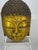 Late 20th Century Antique Gilded Stone Buddha Head on Crystal Base For Sale - Image 5 of 6