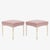 Astor Petite Brass Ottomans in Blush Mohair by Montage - Pair For Sale In New York - Image 6 of 6