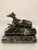 English Pair of Regency Bronze Figures of Reclining Whippets on Green Marble Bases For Sale - Image 3 of 12