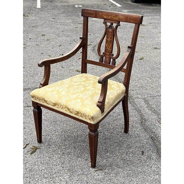 Wood Sheraton Inlaid Mahogany Armchair For Sale - Image 7 of 13