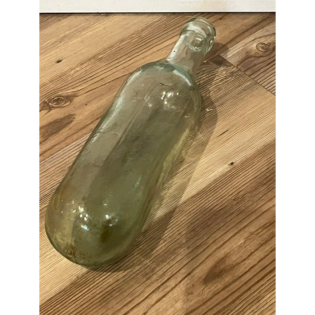Round Bottom Torpedo Hand Blown Soda Beer 1800s Antique Bottle Green For Sale - Image 4 of 7