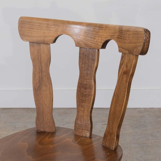 1950s French Wood Brutalist Chairs, Set of 8 For Sale - Image 9 of 16