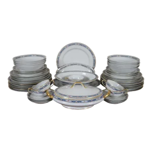Antique La Porcelain Limousine Limoges France 48 Piece Porcelain China Set