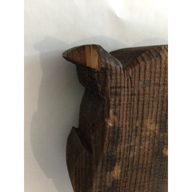 1940s Carved Wood Statue For Sale - Image 4 of 12