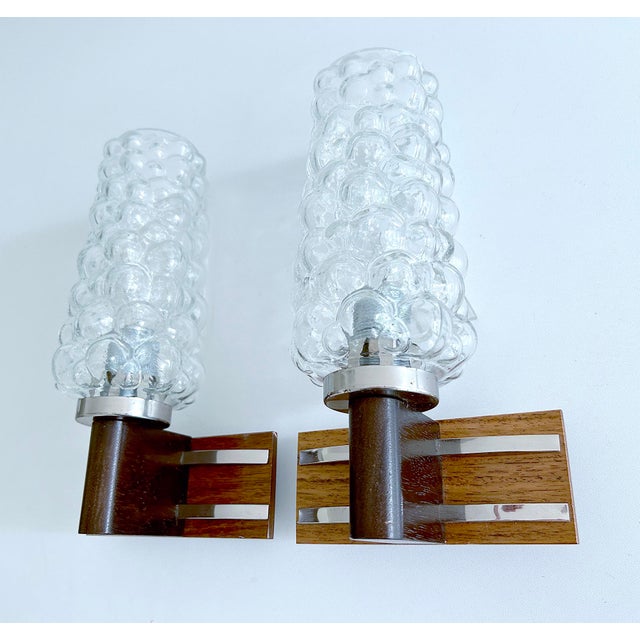 Vintage Bubble Glass Sconces, 1960s, Set of 2 For Sale - Image 6 of 15