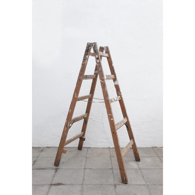 Wood Folding Wooden Painters Ladder, 1960s For Sale - Image 7 of 7