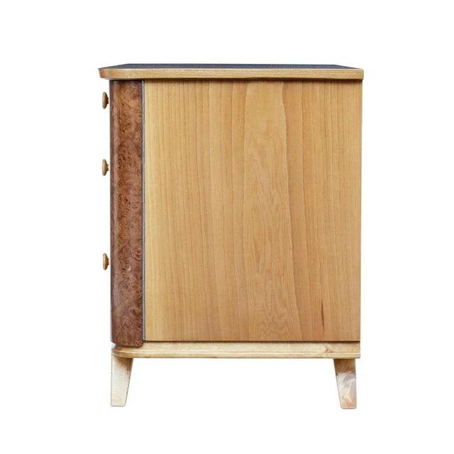 Mid 20th Century Swedish Elm and Burr Fitted Chest of Drawers For Sale - Image 5 of 12