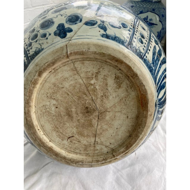 Mid 20th Century Monumental Chinese Blue & White Vases - A Pair For Sale - Image 9 of 12