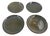Vietnamese Dual-Glaze Stoneware Ceramic Dessert Plates With Spiral Motif - Set of 4 For Sale