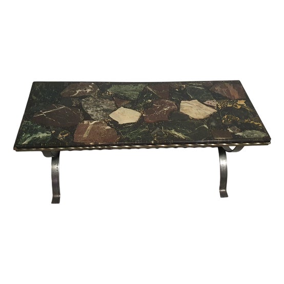 Resin and Marble Coffee Table, 1970s For Sale