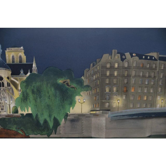 Blue Notre-Dame De Paris Color Lithograph Signed / Numbered C.2004 For Sale - Image 8 of 10