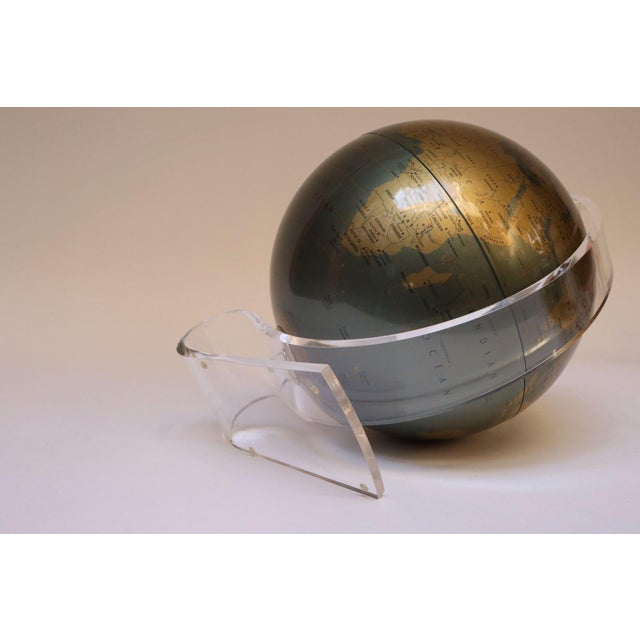 Replogle Globes Vintage Diamond Marquise Globe on Lucite Stand by Replogle For Sale - Image 4 of 12