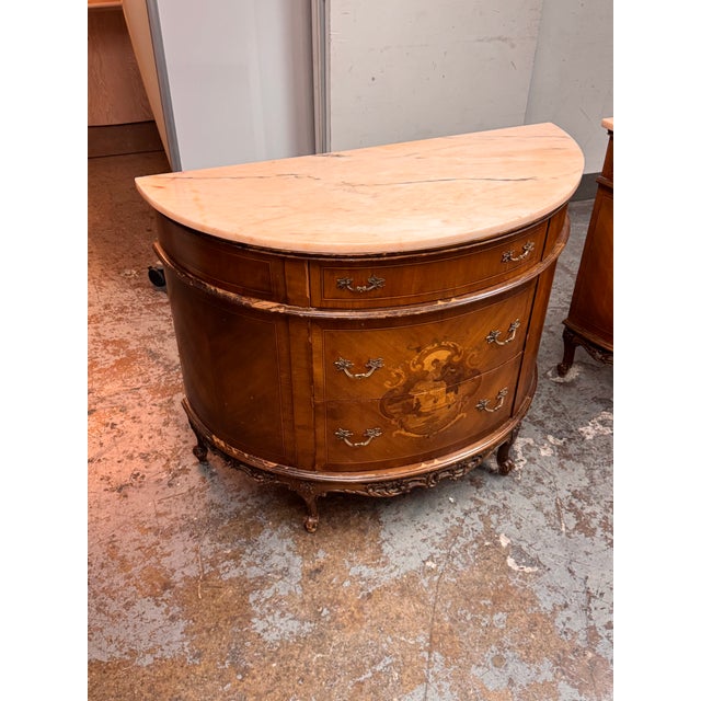 Neoclassical Semicircular Demi-Lune Commode, 19th Century For Sale - Image 9 of 12