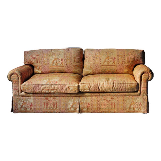 Vintage Sofa With Bohemian Upholstery For Sale