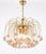 Vintage Gold Rain Chandelier with Handmade Murano Glass Pink Flowers, Italy, 1960 For Sale - Image 10 of 16