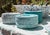 Crow Canyon Home Splatterware, Large Salad Bowl in Turquoise & White For Sale - Image 4 of 5
