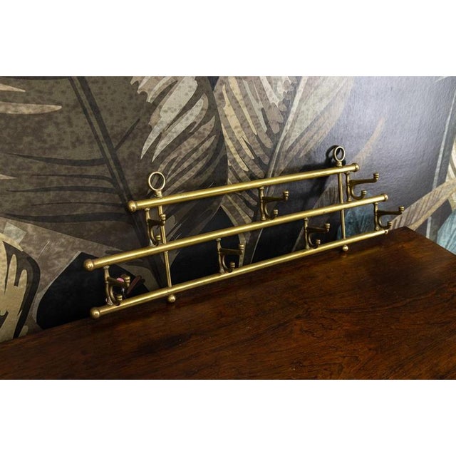 1960s Vintage Brass Coat Rack with Seven Swiveling Hooks, 1960s For Sale - Image 5 of 18