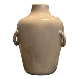 XL Taupe Ceramic Vase For Sale