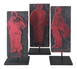 1960s Chinese Cultural Revolution Printing Blocks - Set of 3