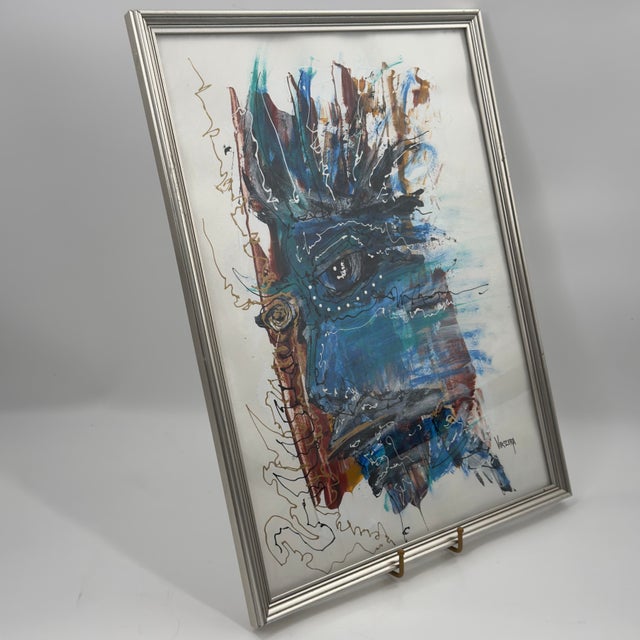 Abstract Jeffrey Virzera Signed Original Contemporary Abstract Portrait For Sale - Image 3 of 12