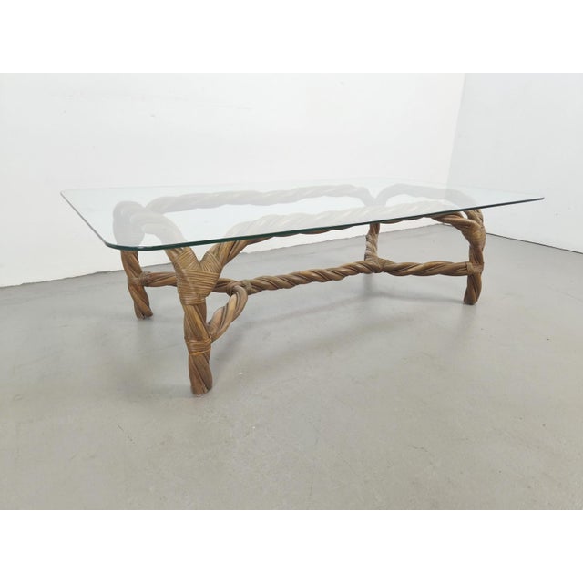Vintage Boho Coffee Table in Rattan and Bamboo, 1970s For Sale - Image 16 of 16