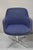Late 20th Century Vintage Mid Century Modern Blue Upholstered Chrome Swivel Base Club Chair - Pair For Sale - Image 5 of 12