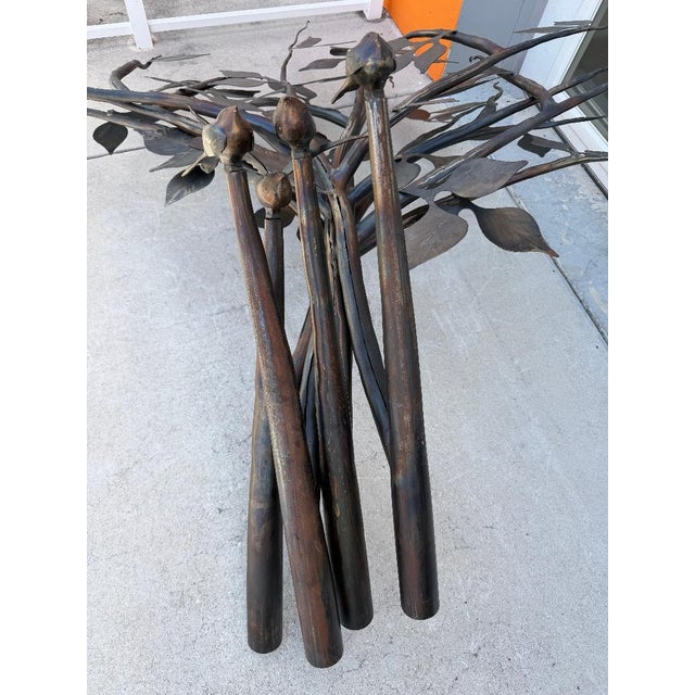 Vintage Handcrafted Metal Forest Canopy Queen Bed Frame, Signed For Sale - Image 15 of 17
