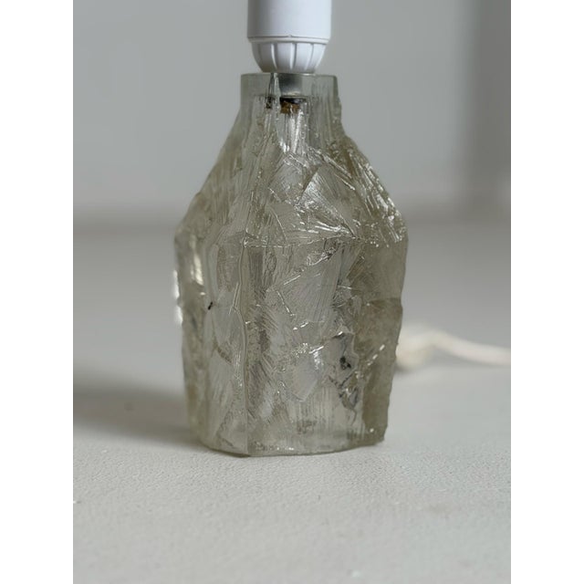 Swedish Vintage Glass Table Lamp, 1960s–70s A beautiful Swedish vintage table lamp featuring a sculptural glass base...