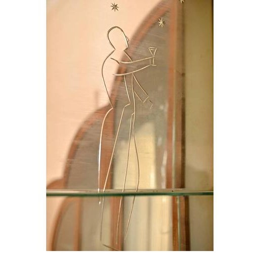 1940s Art Deco Bar with Engraved Bevel Mirror, 1946 For Sale - Image 5 of 10