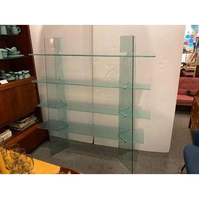 Glass Italian Molded Glass Adjustable Free-Standing Shelf For Sale - Image 7 of 9